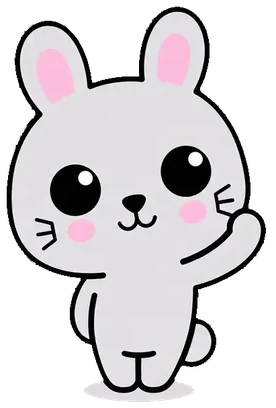 The Heyoppa mascot, a small grey rabbit, waving hello